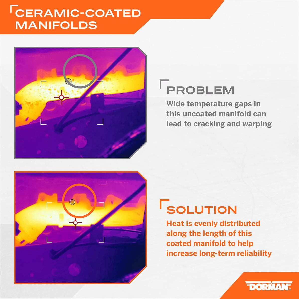 DORMAN 674-697XD Dorman 674-697XD Passenger Side Ceramic Coated Exhaust Manifold Kit Compatible with Select Ford/Lincoln Models
