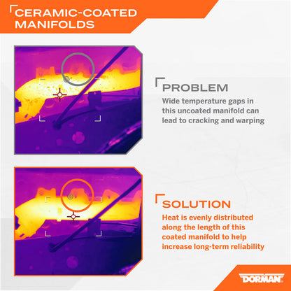 DORMAN 674-697XD Dorman 674-697XD Passenger Side Ceramic Coated Exhaust Manifold Kit Compatible with Select Ford/Lincoln Models