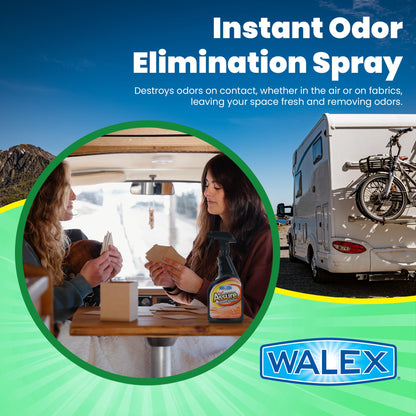 WALEX ASSURE32CL Walex Assure RV Odor Eliminator Air Freshener Spray - Neutralizes Airborne Odors & Freshens Fabrics, Instant Odor Elimination with Natural Essential Oils, Pet Safe, Long Lasting; Clean Linen, 32 oz