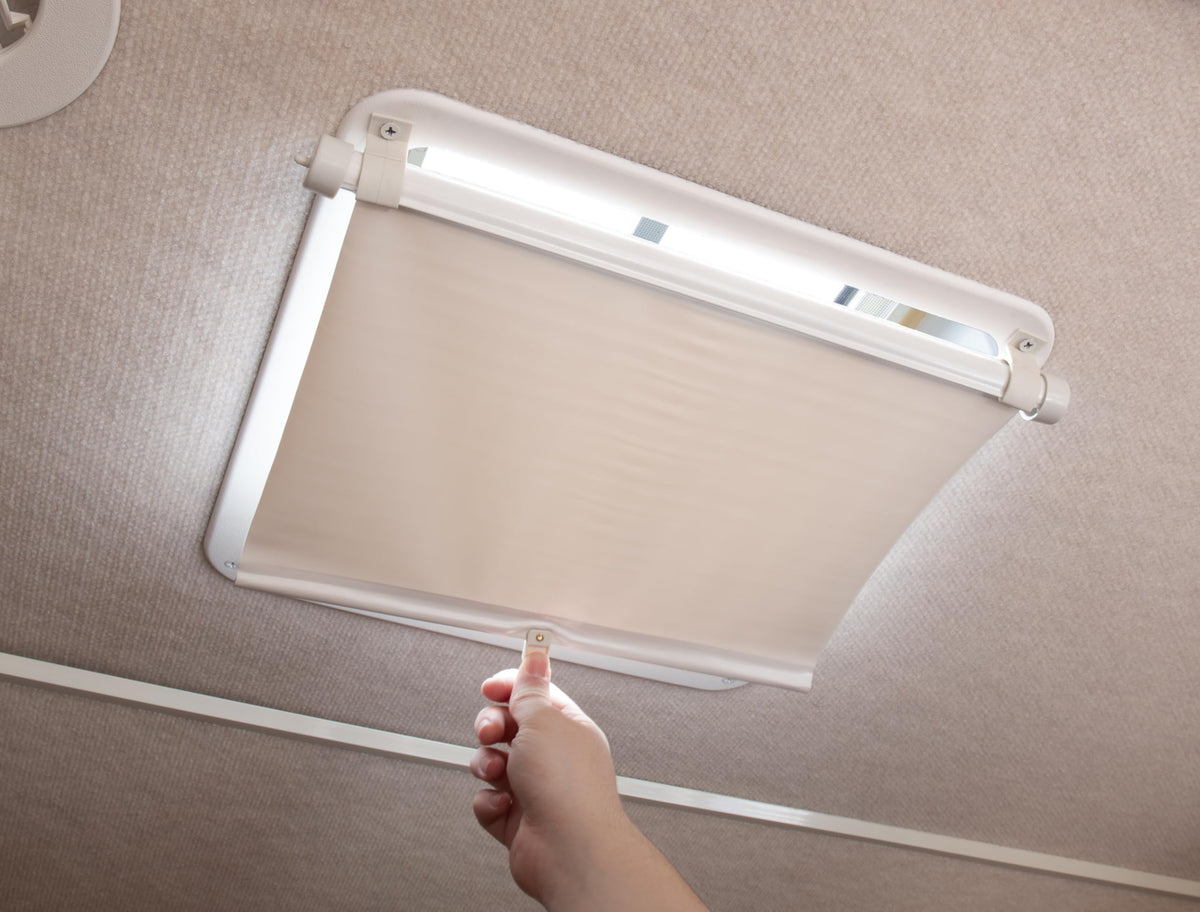 CAMCO 42913 Camco 42913 Retractable Lights Out Vent Shade (Cream)