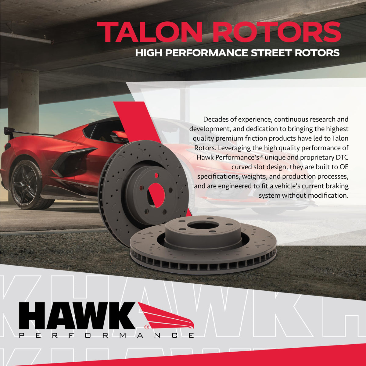 Hawk HTC5357 Performance Cross-Drilled and Slotted Talon