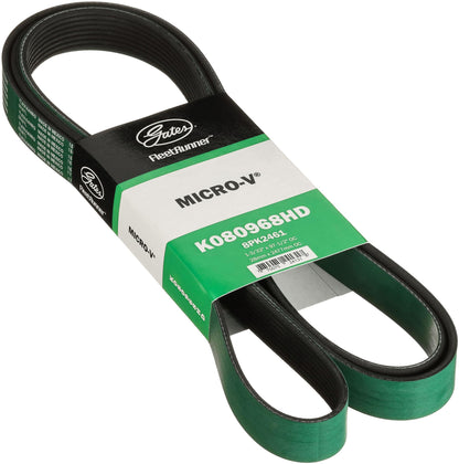 Gates K080968HD FleetRunner Micro-V Serpentine Drive Belt, Green