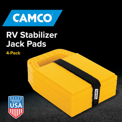 CAMCO 44595 Camco RV Stabilizing Jack Pads - 4-Pack - Made in the USA