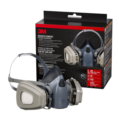 3M 52766 3M Professional Half Mask Organic Vapor, P95 Respirator with Cool Flow Valve, Reusable Respirator, Large