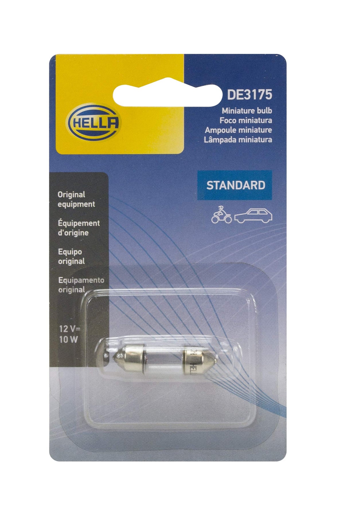 Hella DE3175SB BULB 3175 12V 10W SV8.5-8 T3.25 10X31 SB