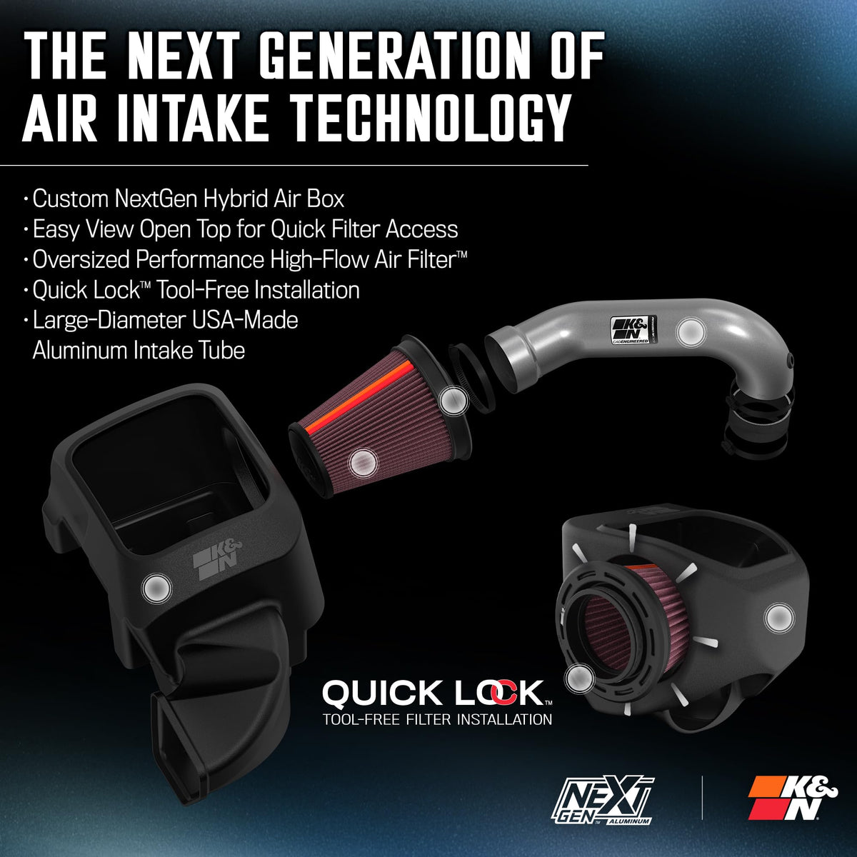 K&N 70-1561 NextGen Aluminum Cold Air Intake System