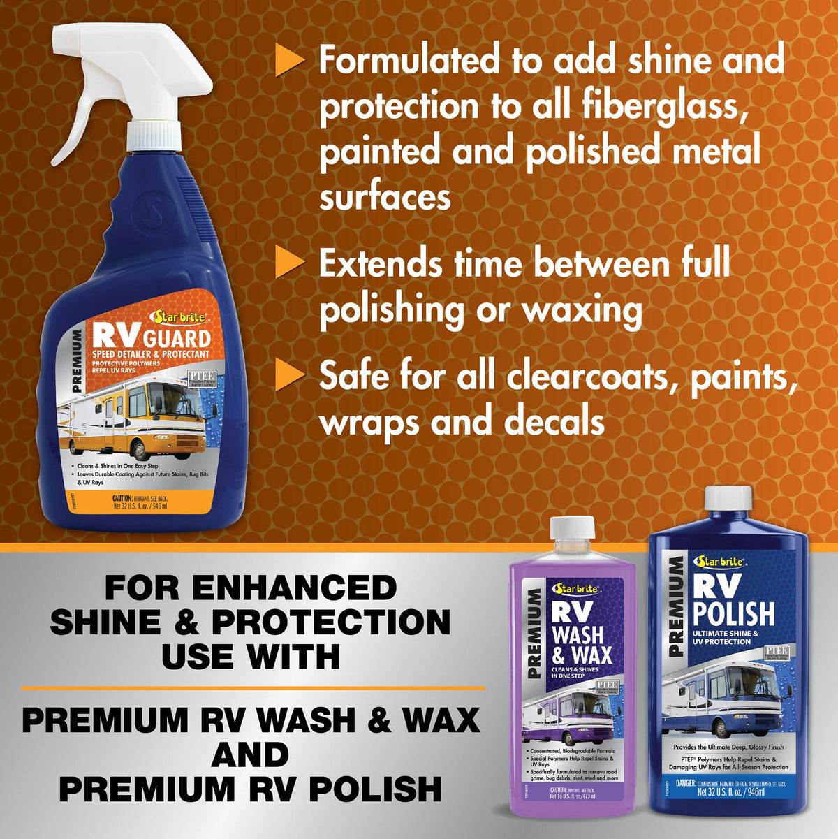STAR BRITE 071032 STAR BRITE Premium RV Guard Detailer & Protectant Spray – Cleans, Shines & Protects with Protective Polymers - 32 OZ (071032)