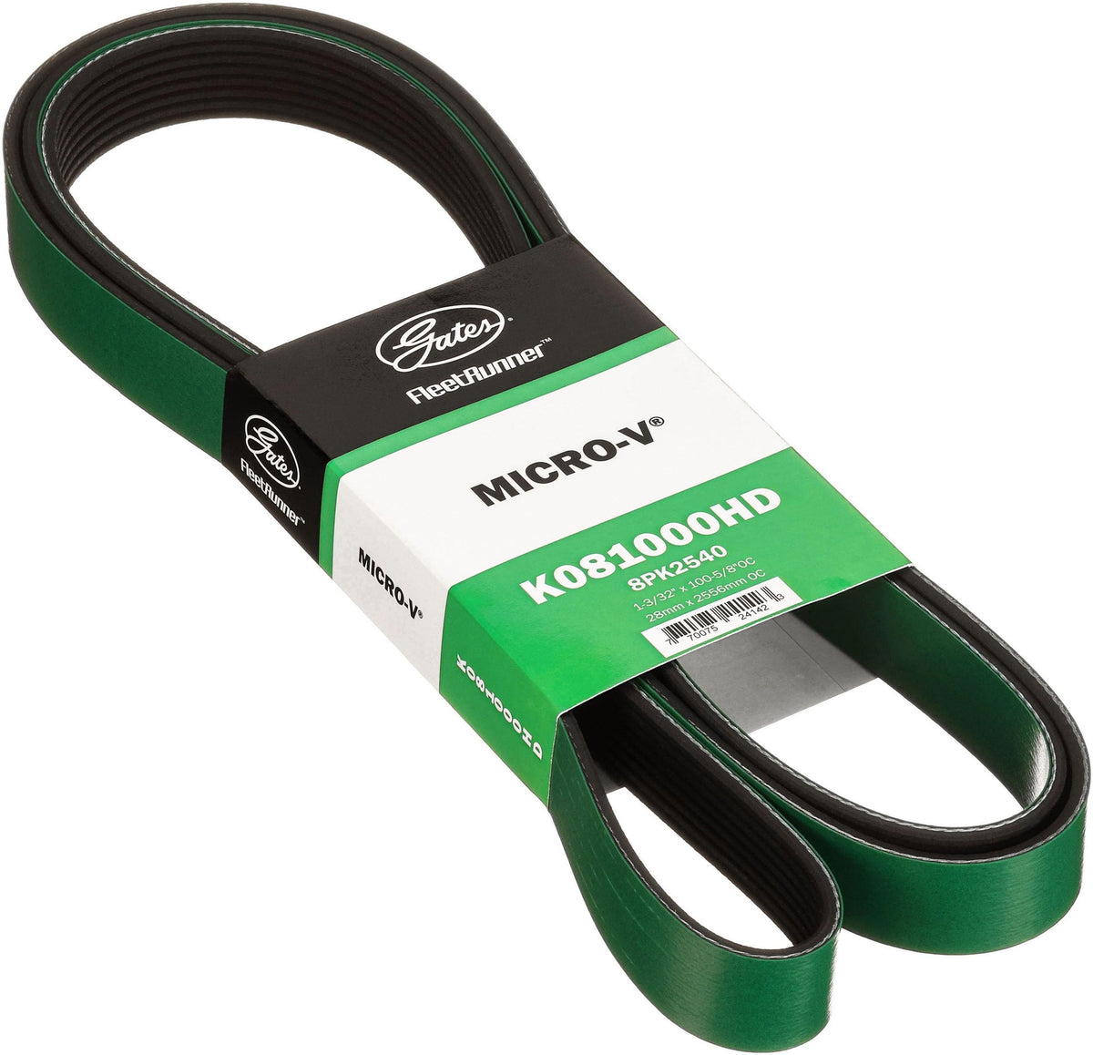 Gates K081000HD FleetRunner Micro-V Serpentine Drive Belt
