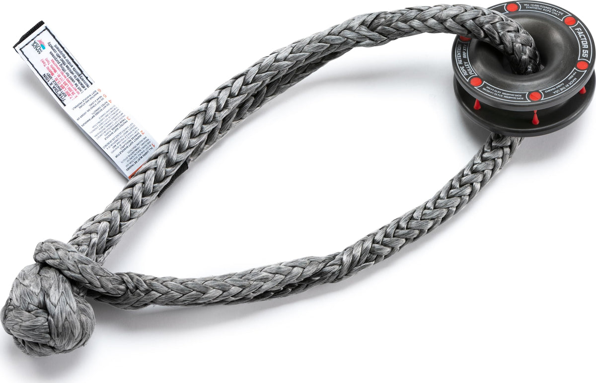 FACTOR 55 00265 Factor 55 Rope Retention Pulley XTV (RRP XTV) and Standard Duty 10" Soft Shackle Combo for Use with Synthetic Rope, for UTV/ATV Powersport Vehicles