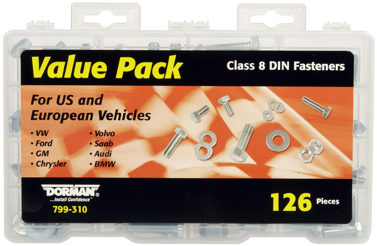 DORMAN 799-310 Dorman 799-310 Metric Class 8 DIN Hardware Value Pack- 16 Sku's- 126 Pieces, 126 Pack Universal Fit