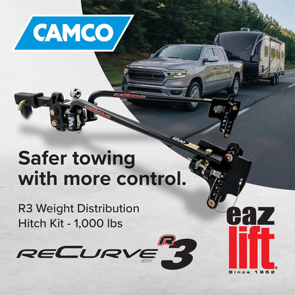 CAMCO 48752 Camco Eaz-Lift ReCurve R3 RV Weight Distribution Hitch Kit, 1000 lb, 48752