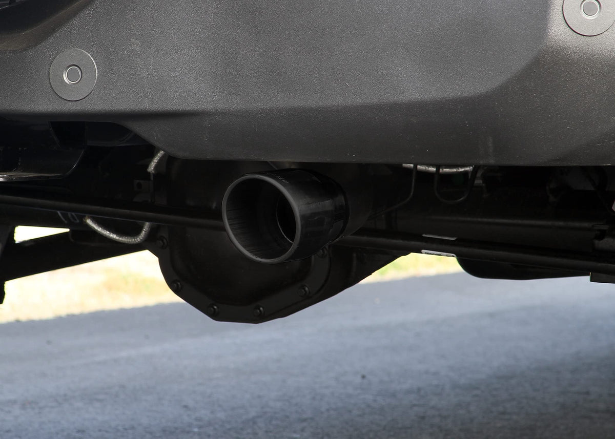 FLOWMASTER 818120 Flowmaster 818120 Outlaw Axle-Back Exhaust Kit 3 Inch 409 Stainless Steel Dual Exit 4 Inch Black Chrome Tips Compatible with 2021-2024 Ford Bronco 2.3L 2.7L 2 & 4-wheel drive 2 & 4 Door