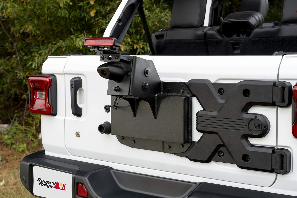 RUGGED RIDGE 11546.55 Rugged Ridge Spartacus HD Tire Carrier | Black, Heavy Duty | 11546.55 | Fits 2018-2025 Jeep Wrangler JL is Not Compatible with 4XE Sub Models