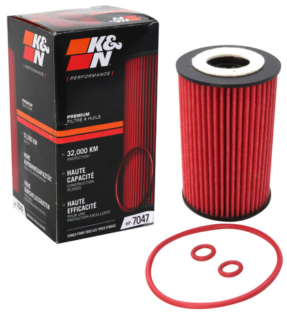K&N FILTER HP-7047 K&N Oil Filter: 20,000 Mile Engine Protection, High Efficiency, HP-7047