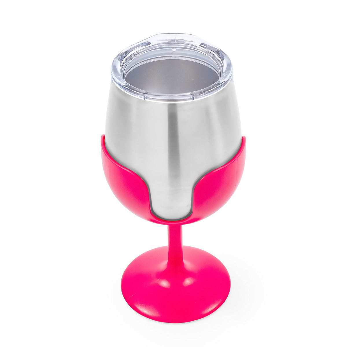 CAMCO 51915 Camco Life is Better at The Campsite 8 oz Wine Tumbler 2 Pack - Heavy Duty Double Wall Vacuum Insulation - Crafted of 18/8 Stainless Steel - Features Removable Blue & Pink Stems (51915)