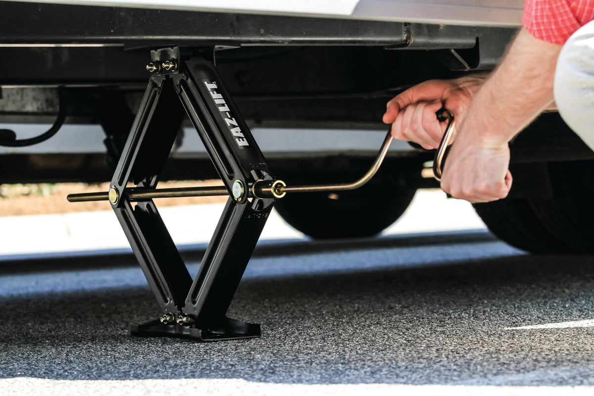 CAMCO 48810 Camco EAZ-Lift 24-inch Stabilizing RV Scissor Jack - Features a 5,000 lb Load Capacity - Heavy-Duty Steel Construction -1 Pack (48810)