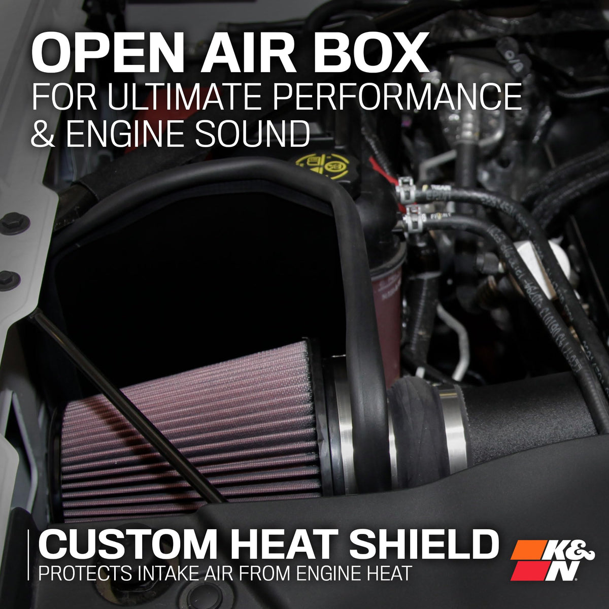 K&N FILTER 57-3082 K&N Cold Air Intake System: High-Flow Air Filter, Increase Performance & Towing: Compatible with 2014-2020 Chevy/GMC/Cadillac Silverado 1500, Suburban, Tahoe, Sierra 1500, Yukon, Escalade, 57-3082