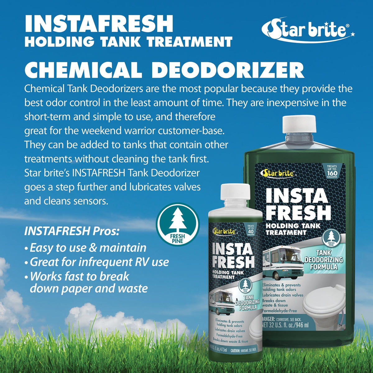STAR BRITE 072832 STAR BRITE RV Instafresh Holding Tank Treatment, Pine Odor Eliminator