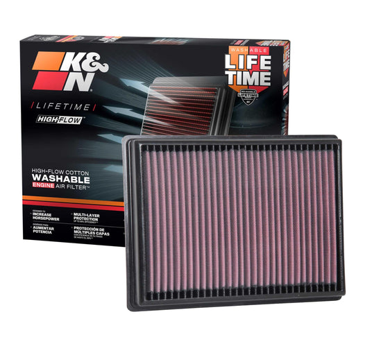 K&N FILTER 33-3131 K&N High-Flow Original Lifetime Engine Air Filter: Increase Power: Premium, Washable: Compatible with Select 2018-2025 FORD/LINCOLN: Bronco, Escape, Focus, Maverick, Corsair, 33-3131