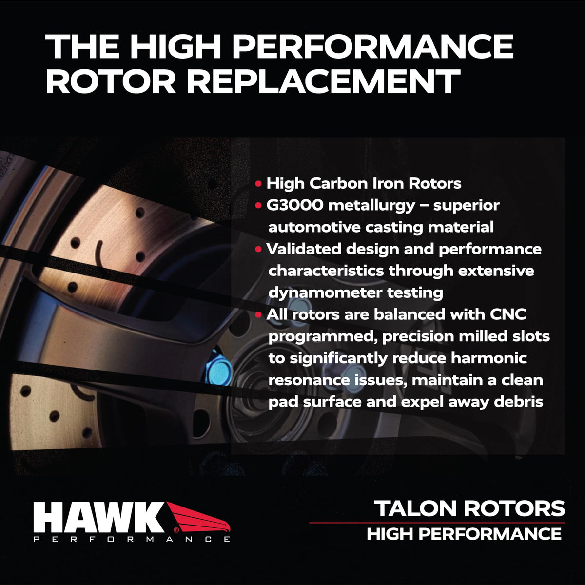 Hawk HTC5357 Performance Cross-Drilled and Slotted Talon
