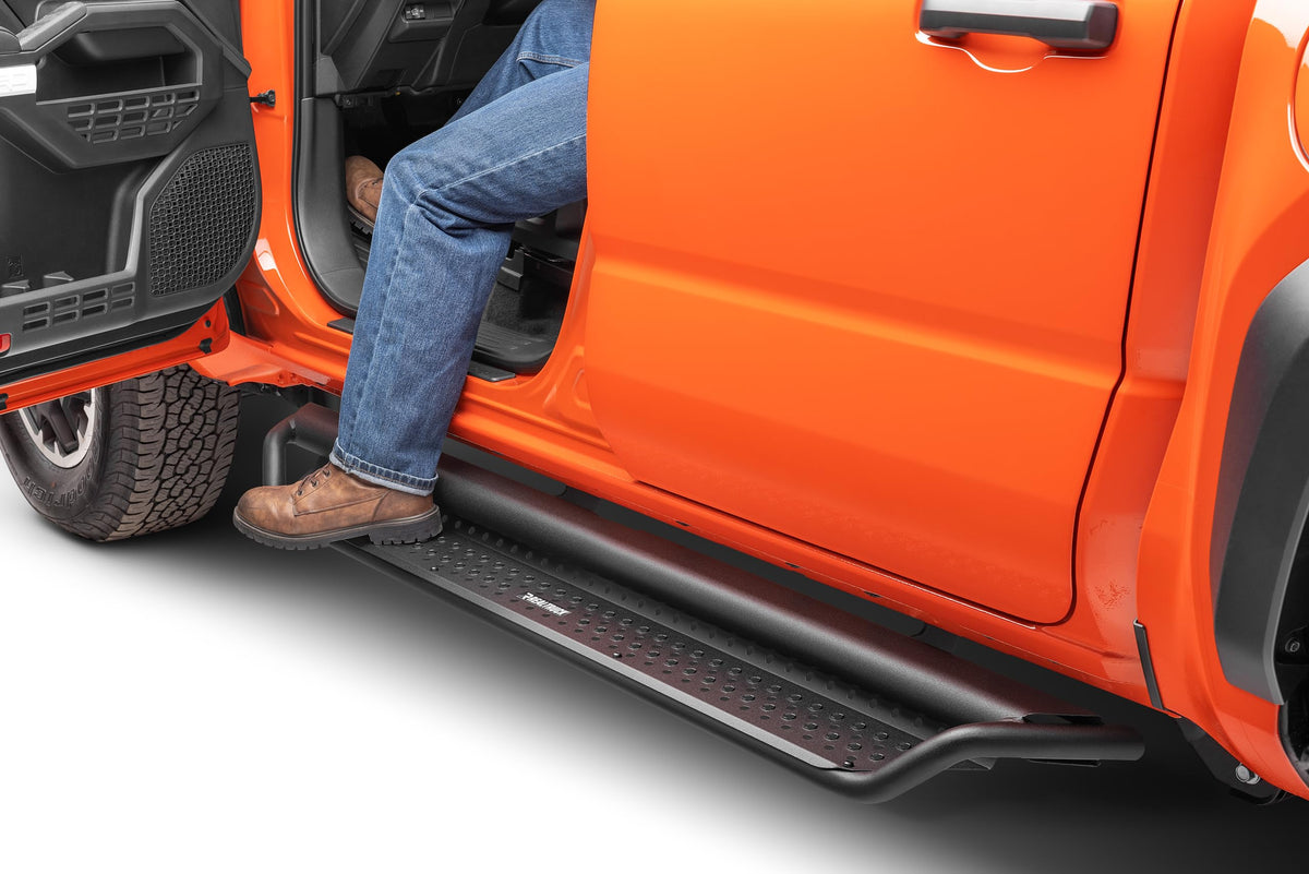 GO RHINO D14432T Go Rhino Dominator Xtreme D1 Sidesteps & Brackets | Cab Length, Mild Steel, Textured Black | D14432T | Fits 2024 Toyota Tacoma Double Cab