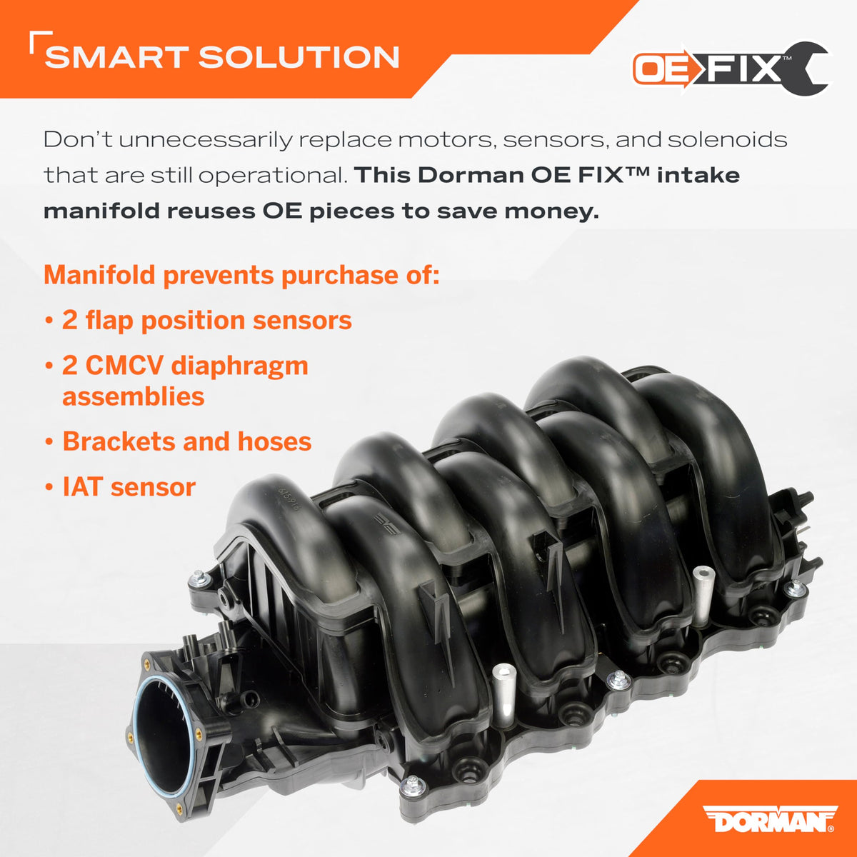 DORMAN 615-916 Dorman OE FIX 615-916 Upgraded Engine Intake Manifold Compatible with Select Ford Models