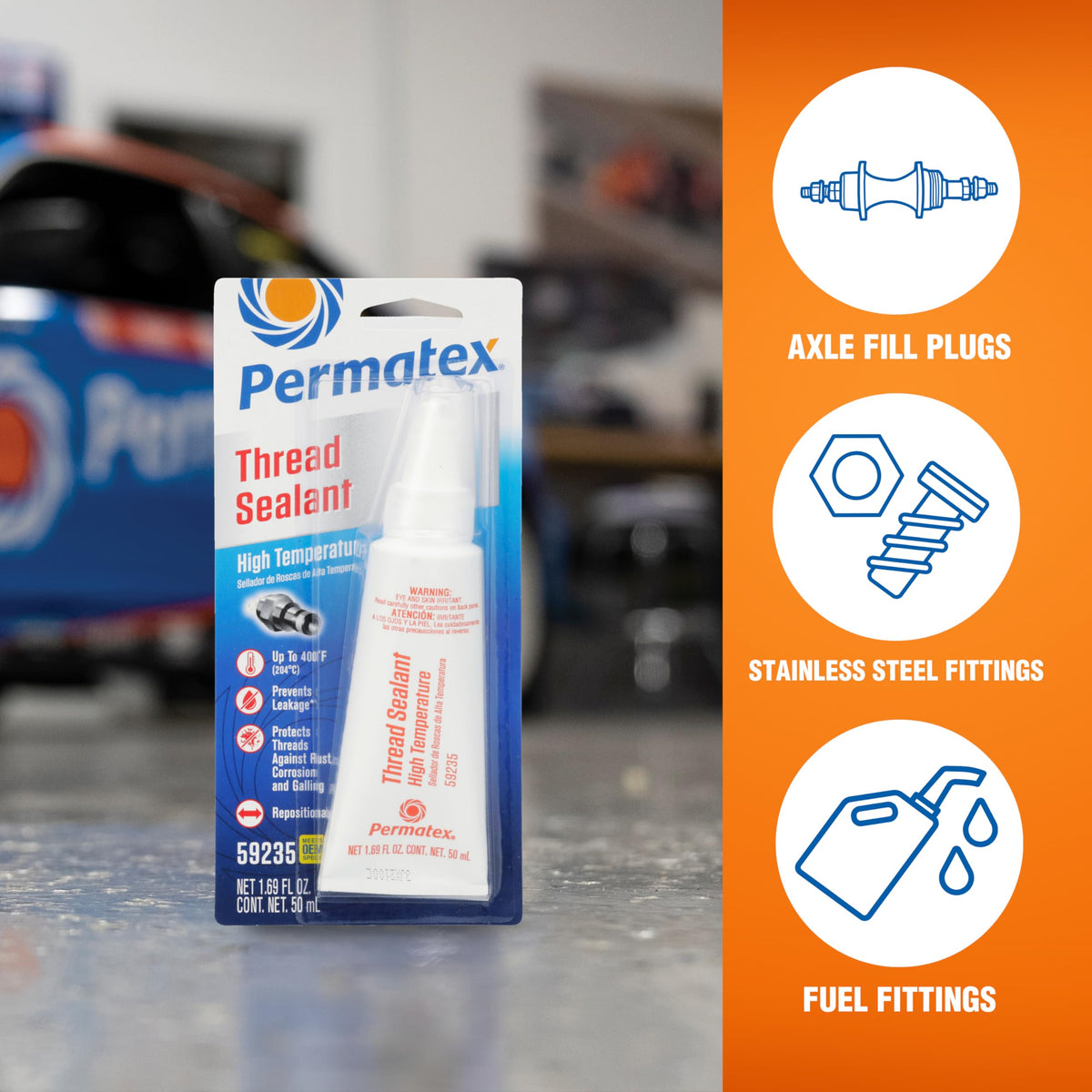 PERMATEX 59235 Permatex 59235 High Temperature Thread Sealant, 50 ml Tube