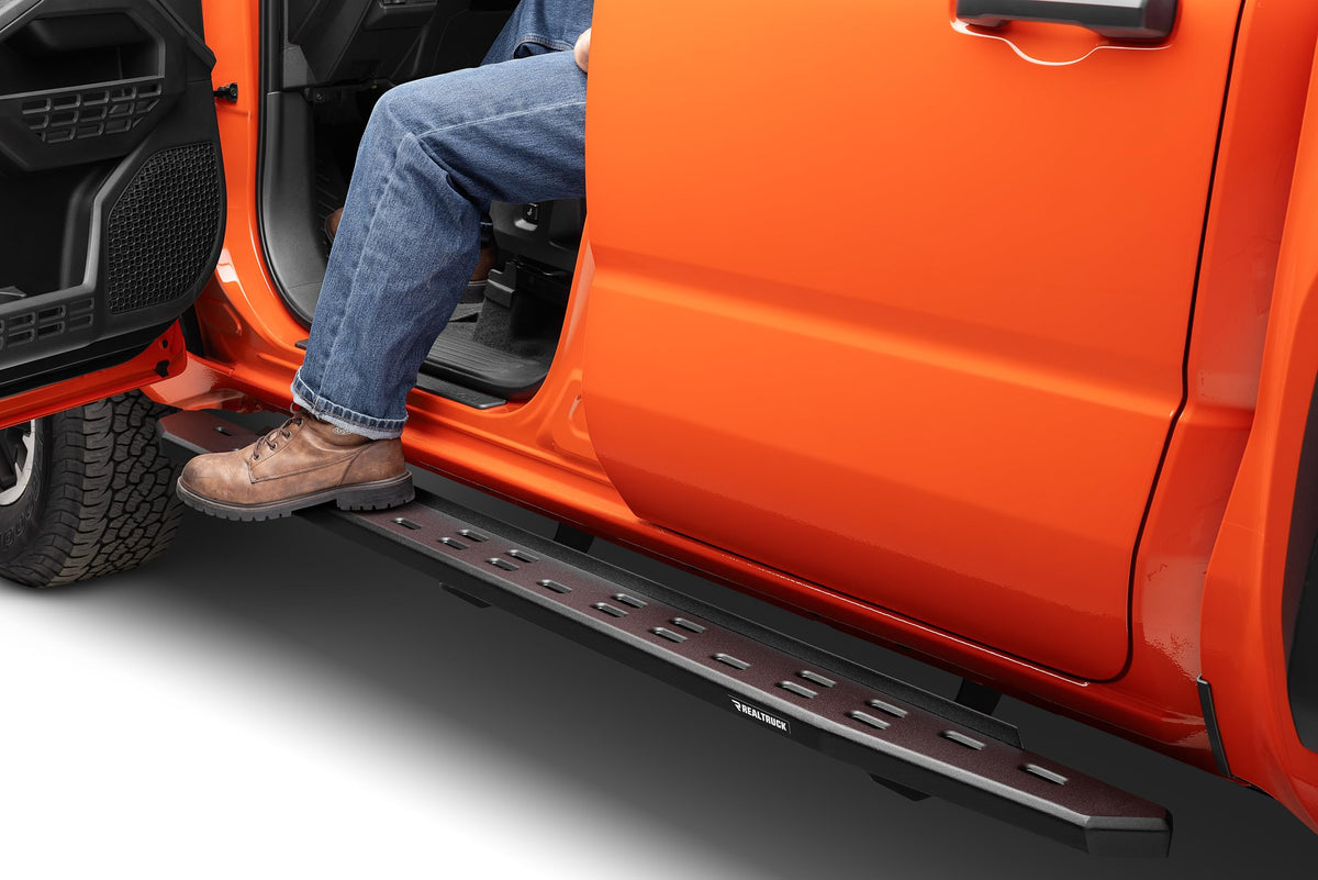 GO RHINO 69643280SPC Go Rhino RB30 Slim Running Boards & Brackets | Cab Length, Galvanized Steel, Textured Black | 69643280SPC | Fits 2024 Toyota Tacoma Double Cab