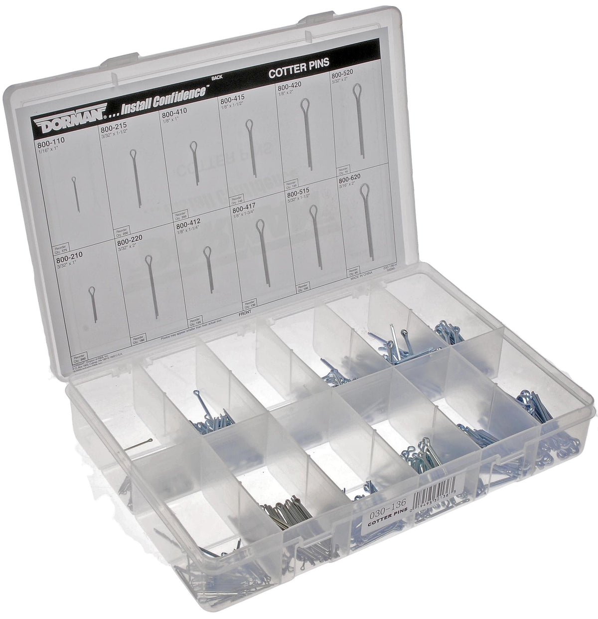 DORMAN 030-136 Dorman 030-136 Cotter Pin Tech Tray - 12 SKUs - 390 Piece Universal Fit