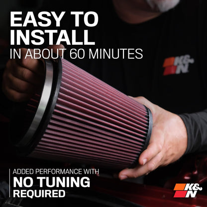 K&N FILTER 63-3121 K&N Cold Air Intake System: High-Flow Air Filter, Increase Performance & Acceleration: Compatible with 2022-2025 Cadillac: CT5, 63-3121