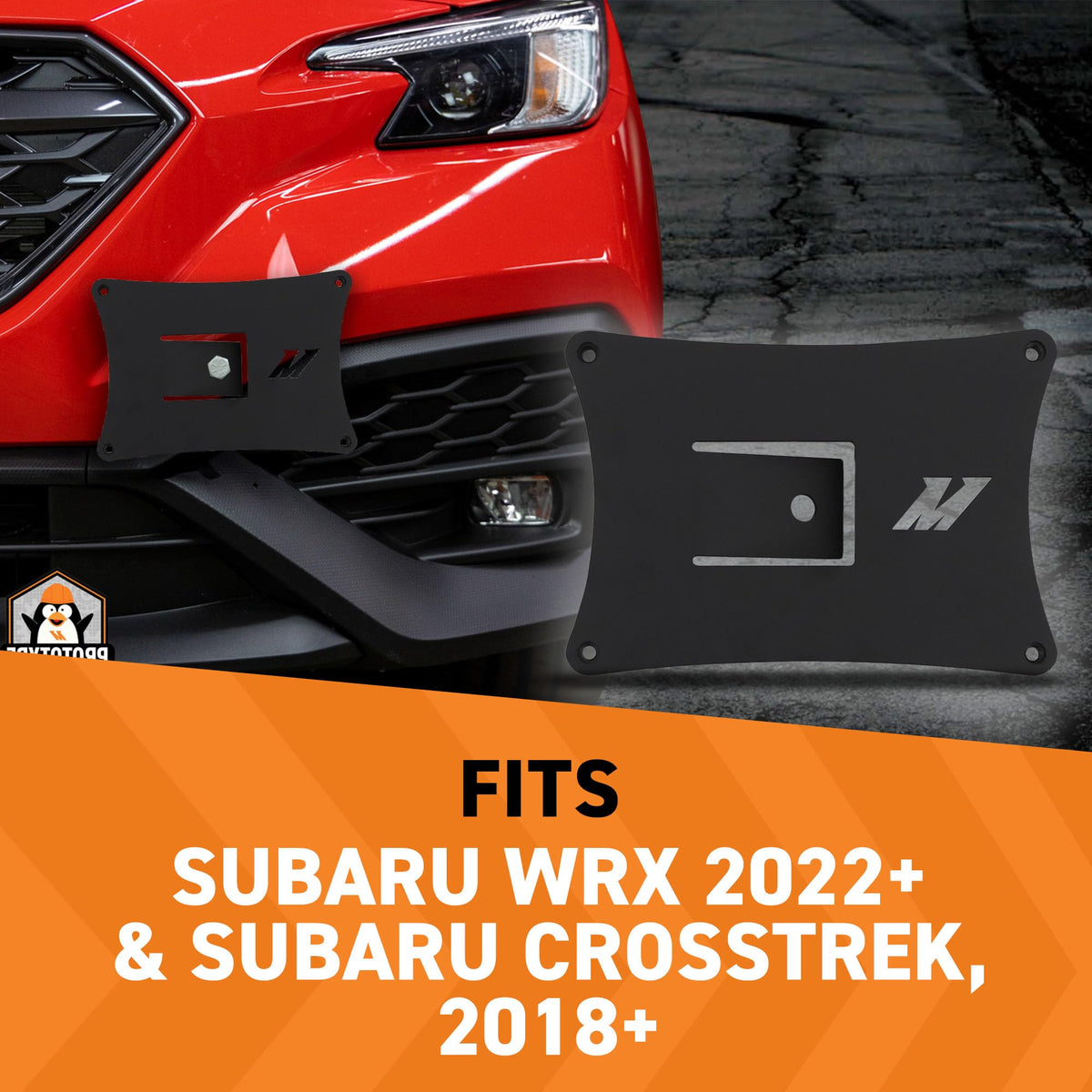 MISHIMOTO MMLP-WRX-22 Mishimoto License Plate Relocation Kit for Subaru WRX 2022+/Crosstrek