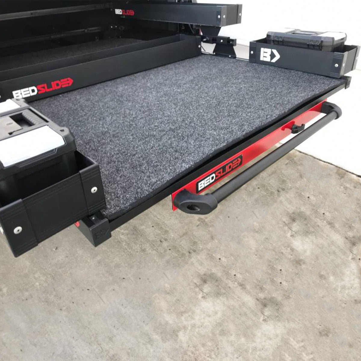 Bedslide BSA-MKB Bedslide Bedbin Mini Kix Truck Bed Organizer, Storage Bin Attachments, 2 Boxes for Additional 7x18 Inches of Space on Each Side, Black