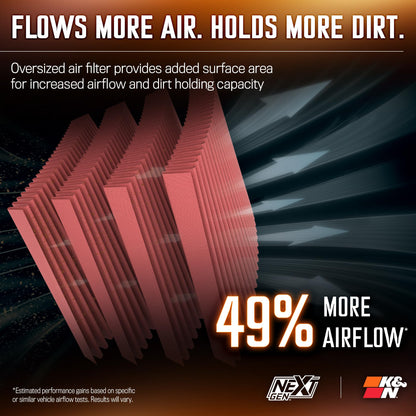 K&N FILTER 50-1572 K&N NextGen Cold Air Intake System: High-Flow Cotton Filter: Compatible with 2016-2025 Dodge/Jeep: Durango, Grand Cherokee, Grand Cherokee WK, 50-1572