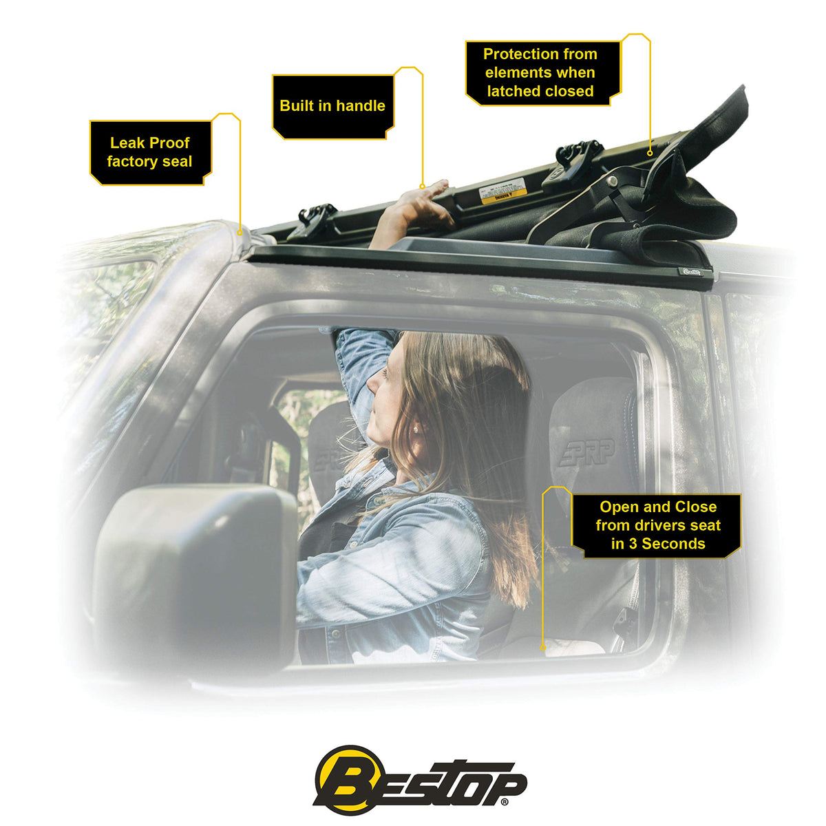 BESTOP 52453-17 Bestop Sunrider for Hardtop 5245317 for Jeep Wrangler JK 2007-2018