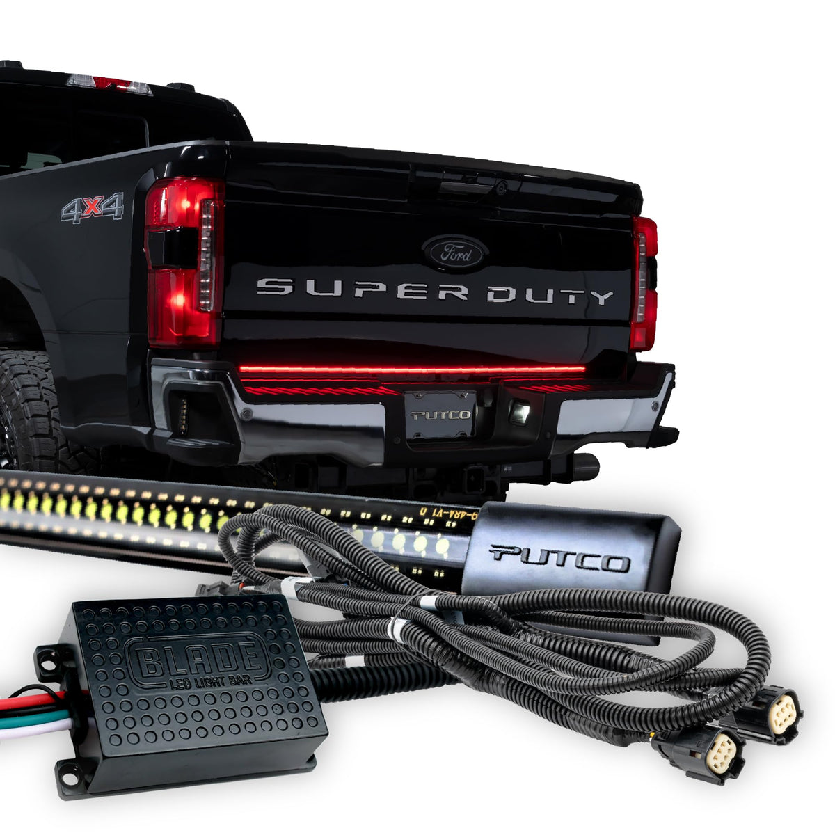 Putco 9201960-32 Putco 60" Blade LED Tailgate Light Bar Red/Amber/White LEDs & Plug-N-Play Quick Connect Harness - Fits Ford F250 / F350 / F450 2023-2027 w/Halogen Tail Lights