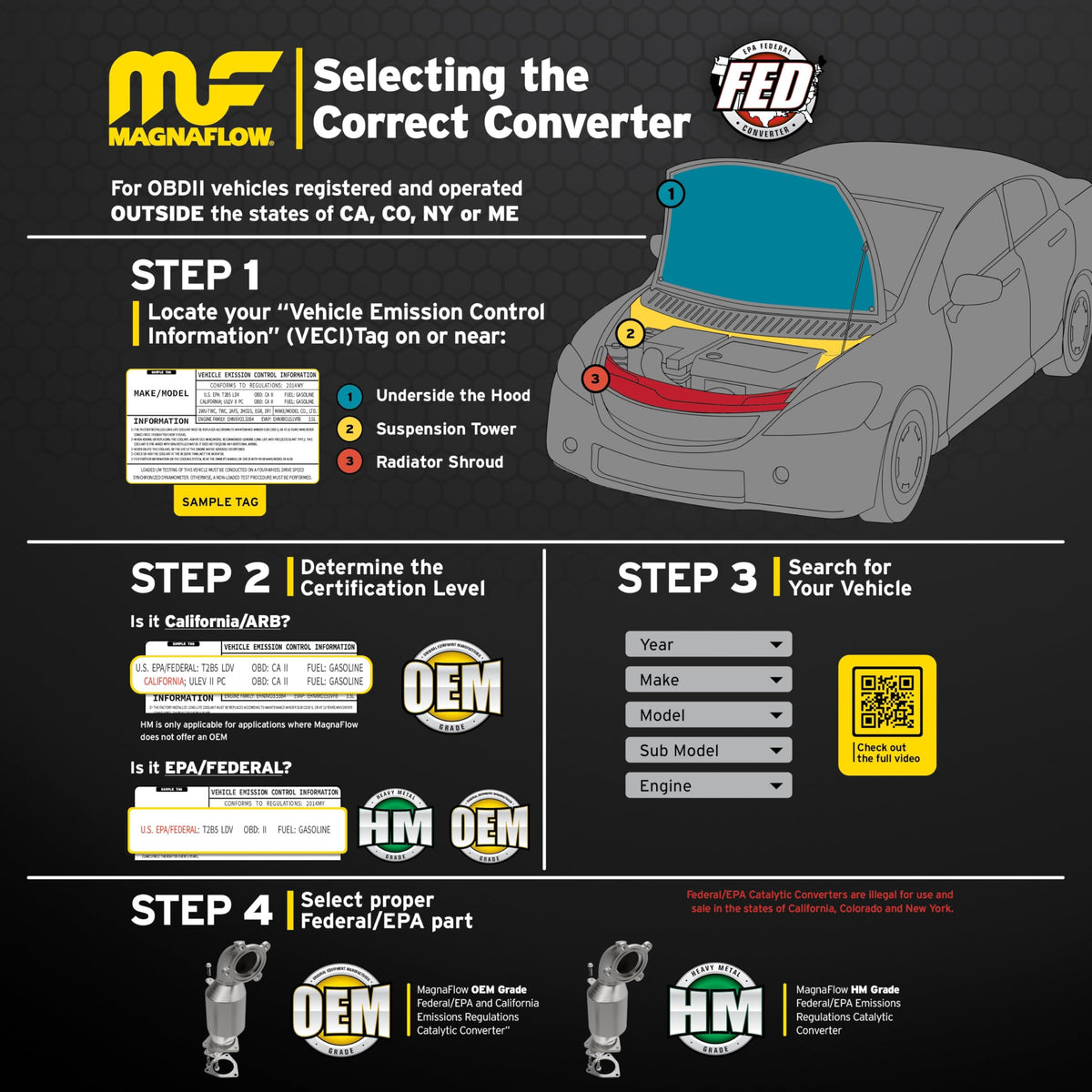 MAGNAFLOW 54309 MagnaFlow Universal Catalytic Converter 54309 (Federal/EPA Compliant)