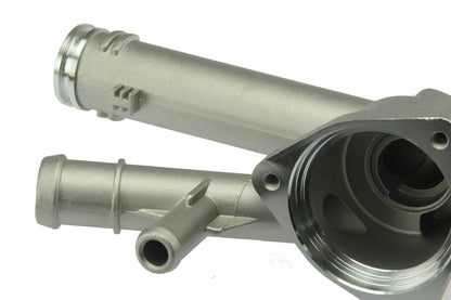 URO Parts 03H121117A-PRM Thermostat Housing, HD aluminum vs OE plastic