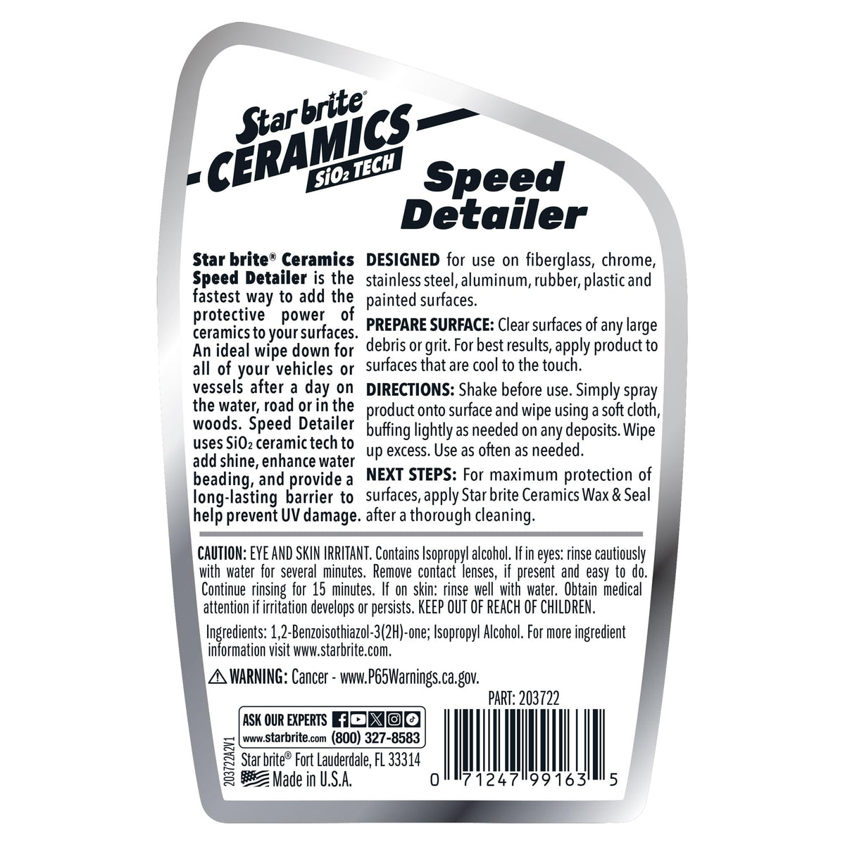STAR BRITE 203722 Star Brite 203722 CERAMIC SPEED DETAILER 22 OZ.