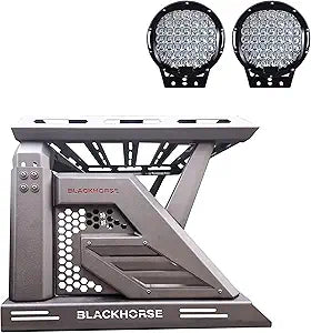 Black Horse Off Road Armour II Roll Bar W/Basket Kit Black Compatible with 2005-2023 Toyota Tacoma-AR2-03BA3-PL69B