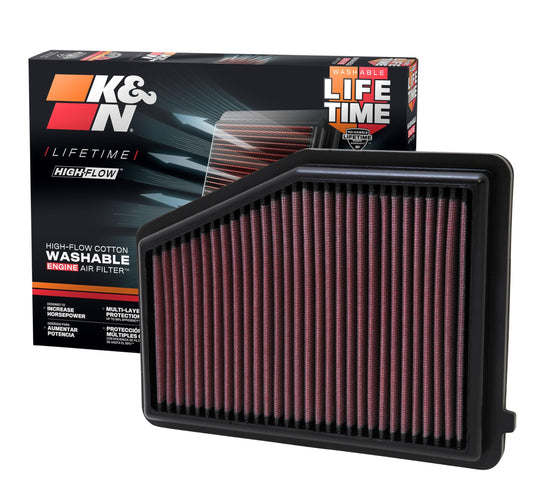 K&N FILTER 33-2468 K&N High-Flow Original Lifetime Engine Air Filter: Increase Power: Premium, Washable: Compatible with 2012-2015 Acura/Honda: ILX, Civic, 33-2468