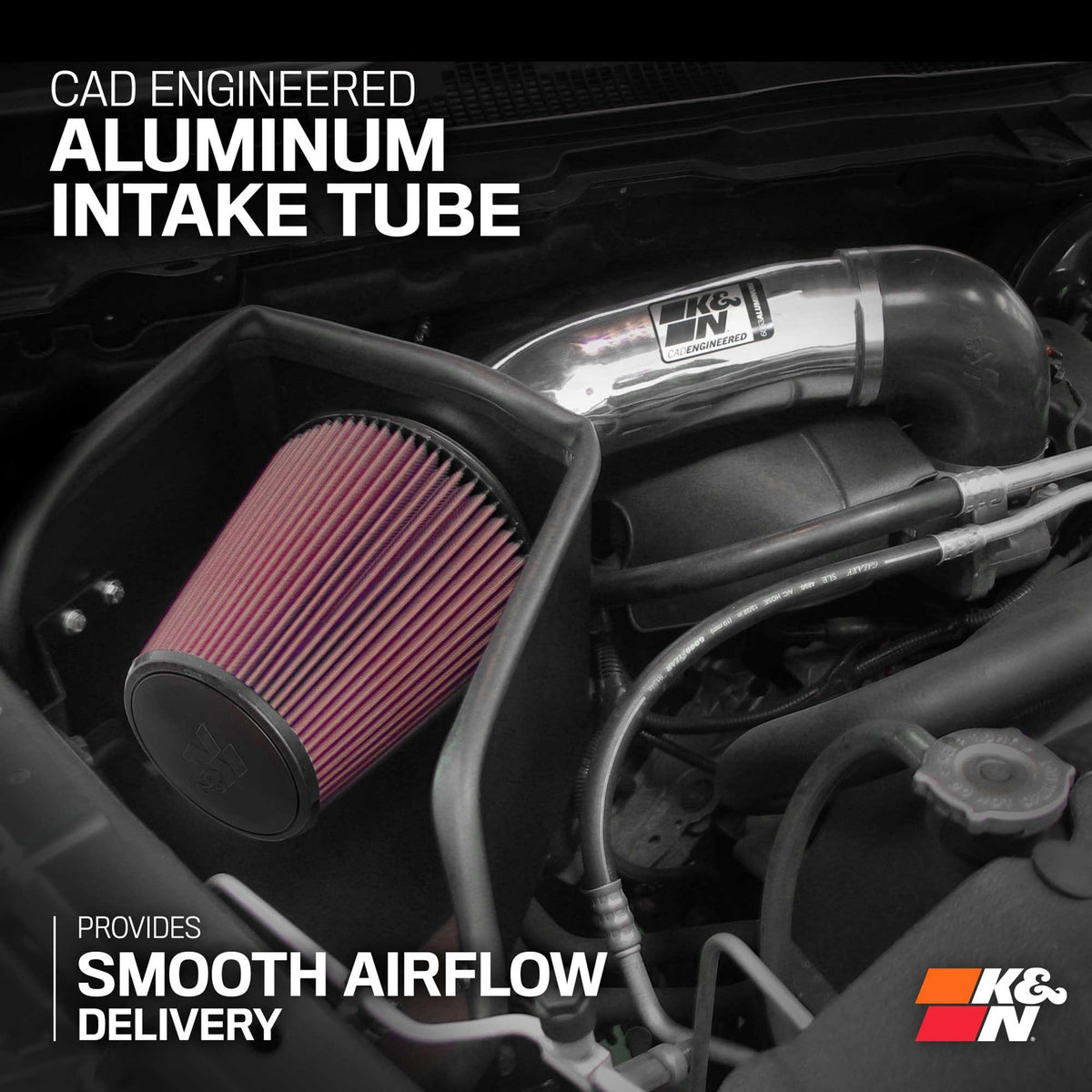 K&N FILTER 77-1561KP K&N Cold Air Intake System: High-Flow Air Filter, Increase Performance & Towing: Compatible with 2009-2023 RAM/DODGE 1500 Classic, 1500, 2500, 3500, 77-1561KP