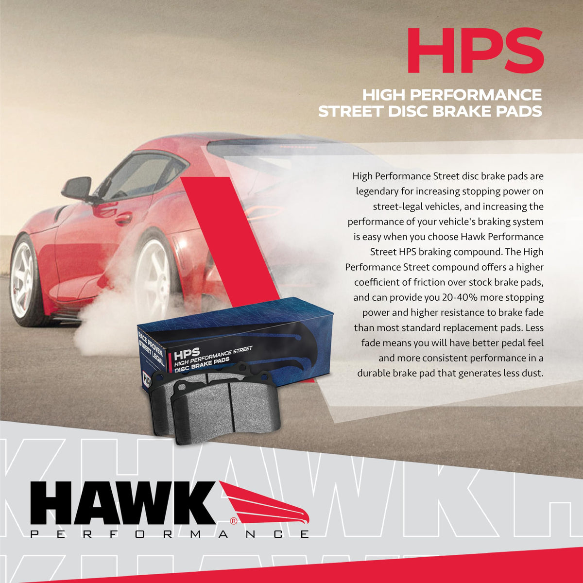 Hawk HB393F.665 Performance HPS Performance Street Brake Pads