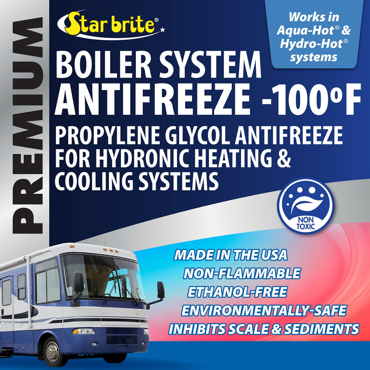 STAR BRITE 032700 STAR BRITE Premium -100° Boiler System Antifreeze - Propylene Glycol Heating & Cooling Fluid - Made in USA - 1 Gallon (032700)
