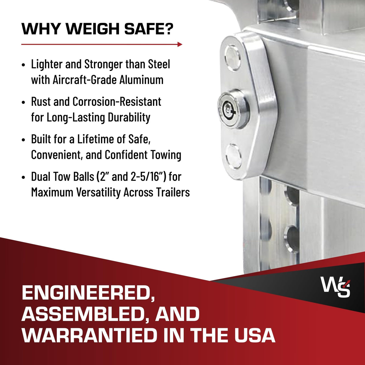 WEIGH SAFE LTB6-3 Weigh Safe Trailer Hitch Ball Mount, 6" Drop, 3" Receiver, SS Balls