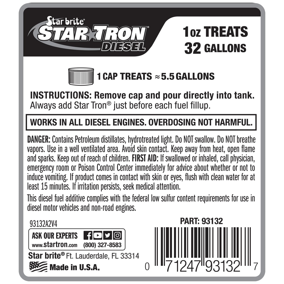 STAR BRITE 093132 Star brite Star Tron Enzyme Fuel Treatment - Super Concentrated Diesel Formula - 32 oz