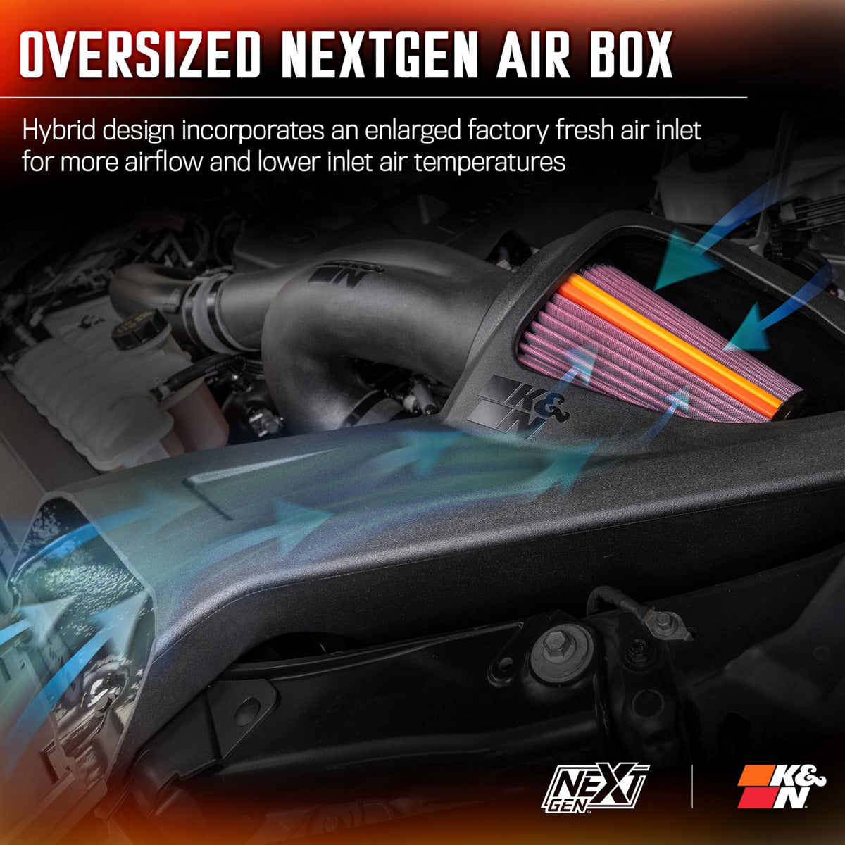 K&N FILTER 50-2609 K&N NextGen Cold Air Intake System: High-Flow Cotton Filter: Compatible with 2017-2020 FORD: F150, F150 Raptor, 50-2609