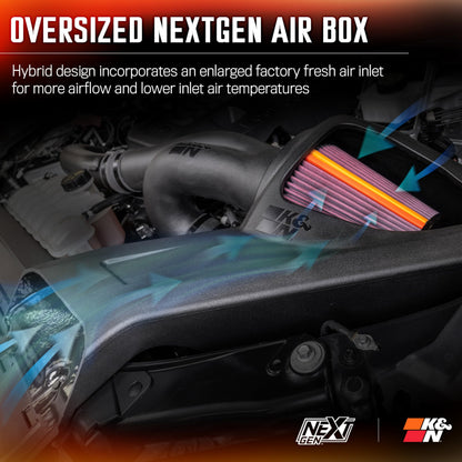 K&N FILTER 50-2609 K&N NextGen Cold Air Intake System: High-Flow Cotton Filter: Compatible with 2017-2020 FORD: F150, F150 Raptor, 50-2609
