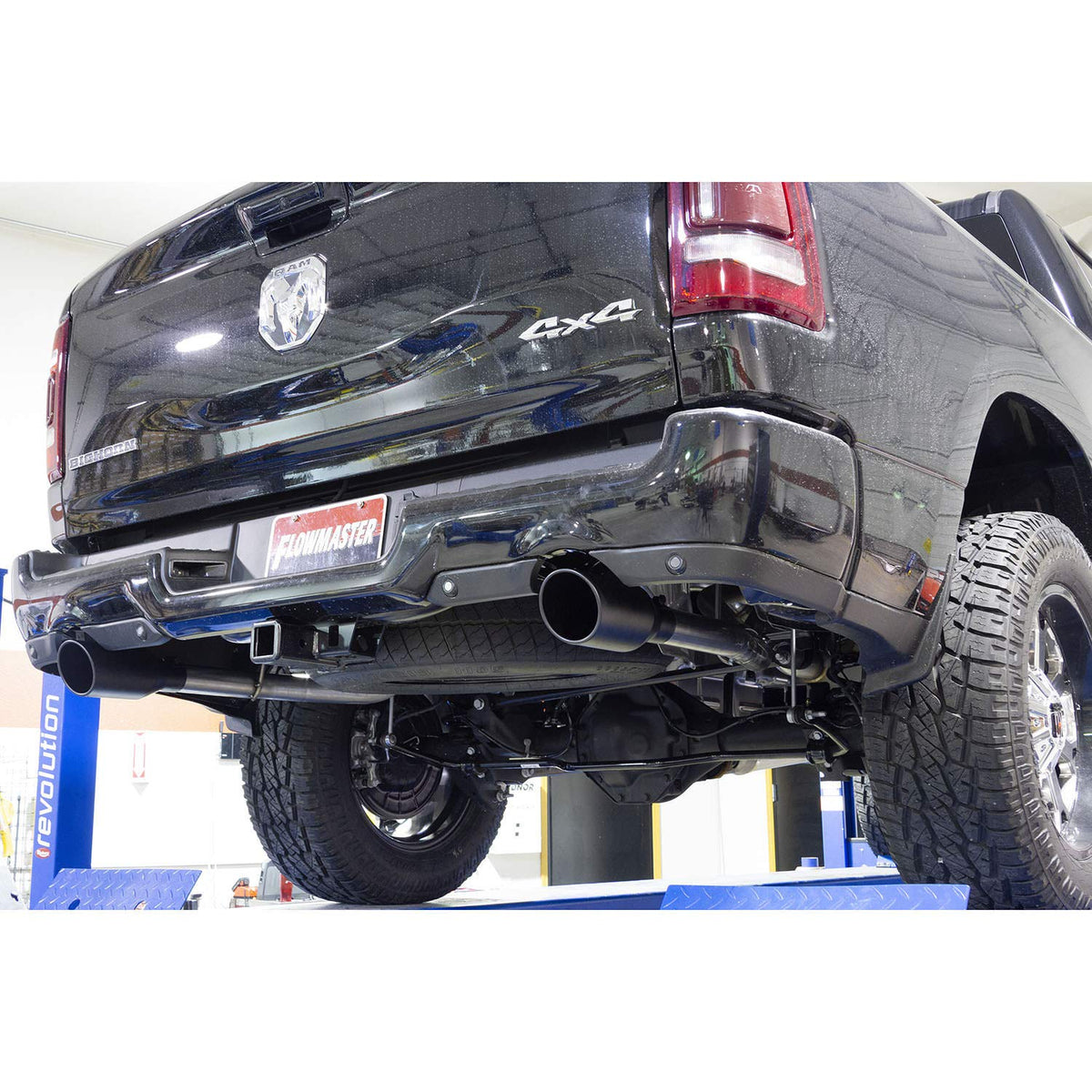 FLOWMASTER 817850 Flowmaster 817850 American Thunder Axle-Back Exhaust Kit 2.5 Inch 409 Stainless Steel 4.5 Inch Black 304 Tips Compatible with 2019-2024 New Body Ram 1500 5.7L 2/4WD except Factory Single Tailpipe