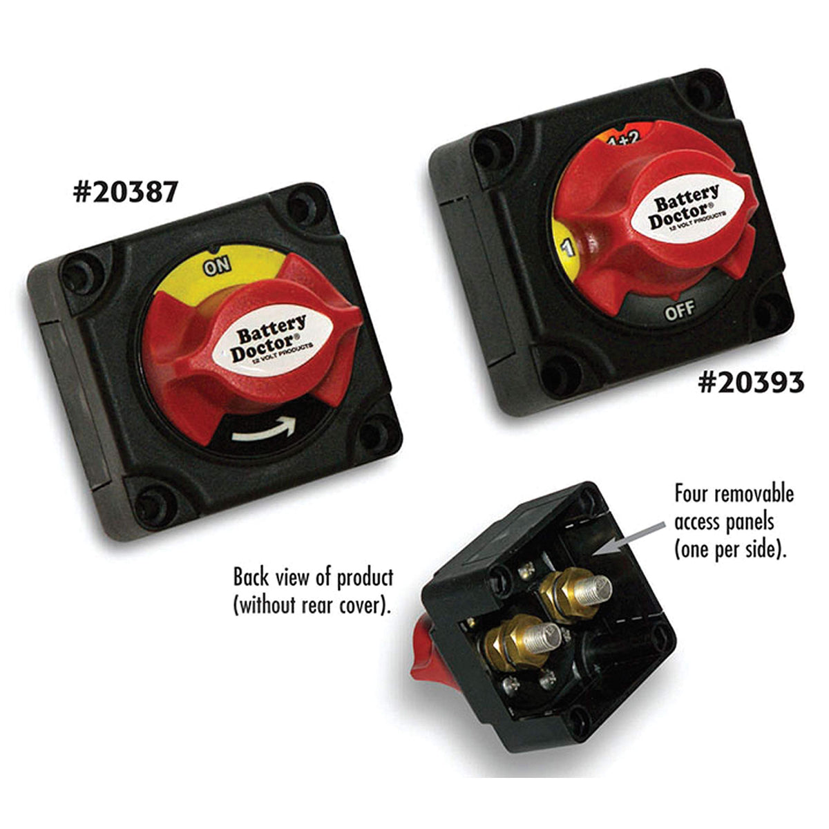 WIRTHCO 20387 WirthCo 20387 Battery Doctor Mini Master Rotary Dial Disconnect Switch with On/Off Knob and Bottom Cover