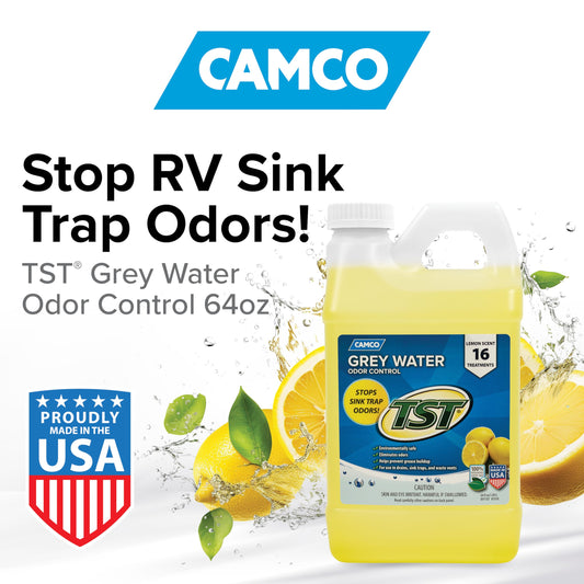 CAMCO 40256 Camco TST RV Grey Water Odor Control - Lemon Scent - 64oz - Made in the USA
